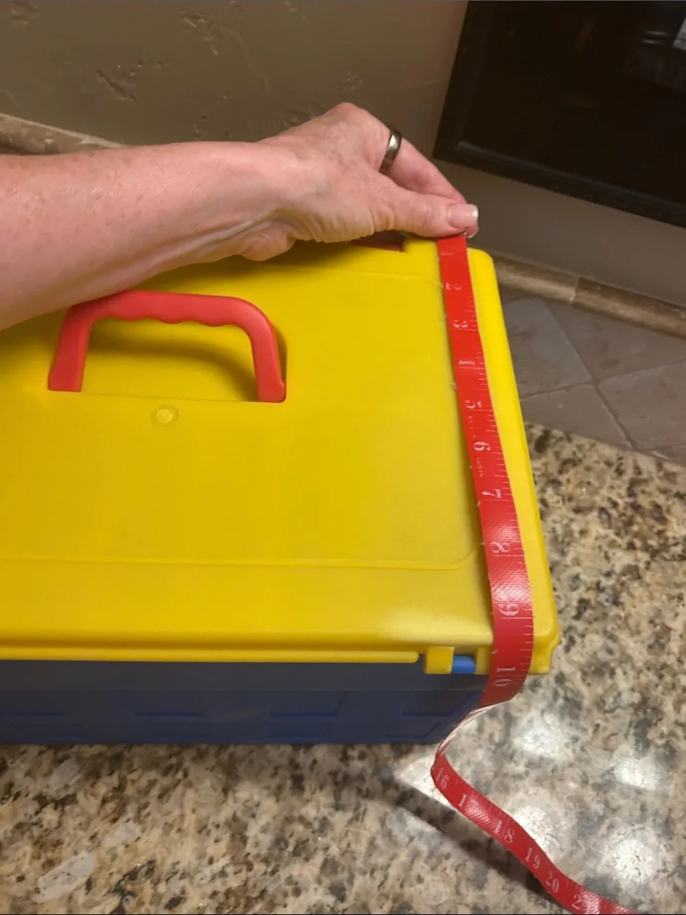 Kids Multi-Color Plastic Toy Storage Box with Drawers - Yellow/Blue/Red & Handle